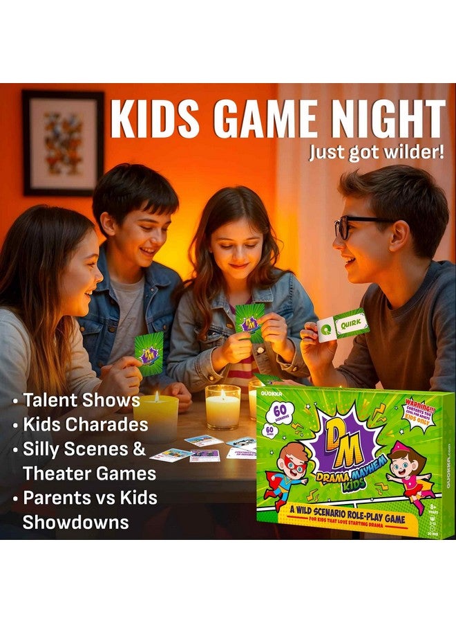 QUOKKA Charades Game for Kids - Acting & Improv Game with 120 Scenario & Quirk Cards - Fun Act It Out Theater Games Night | Drama Mayhem Original Pack - Image 2