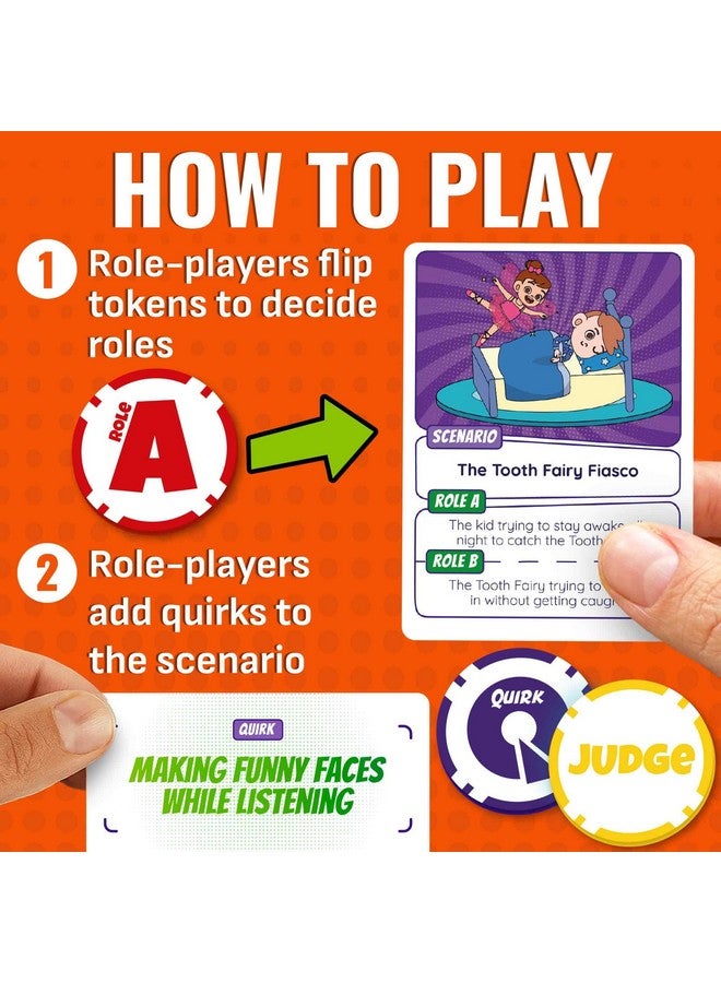 QUOKKA Charades Game for Kids - Acting & Improv Game with 120 Scenario & Quirk Cards - Fun Act It Out Theater Games Night | Drama Mayhem Original Pack - Image 4
