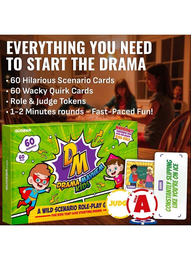 QUOKKA Charades Game for Kids - Acting & Improv Game with 120 Scenario & Quirk Cards - Fun Act It Out Theater Games Night | Drama Mayhem Original Pack - Image 3
