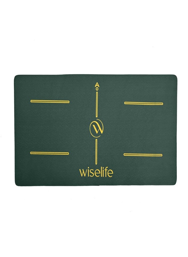 WiseLife 16 MM Yoga Cushion Pad - Green | Elbow & Knee Pad | 24x12 inch | High Density Premium ECO TPE Foam Material | Extra Cushion, Professional Grip | Support for Knees, Hands, Wrists, and Elbows | Pushups, Yoga, Meditation, Pilates, Exercise & Workout - Image 1