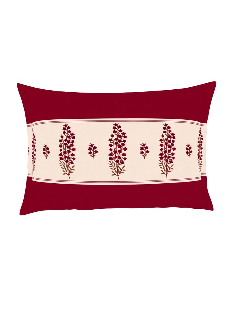 SPACES Spaces 100 Cotton Double Bedsheet 224 Cm X 254 Cm 43 Cm X 68 Cm 132 Tc Percale Ornate Bedsheet Pillow Covers Set Red Dahila Indian Ethnic  - Image 5