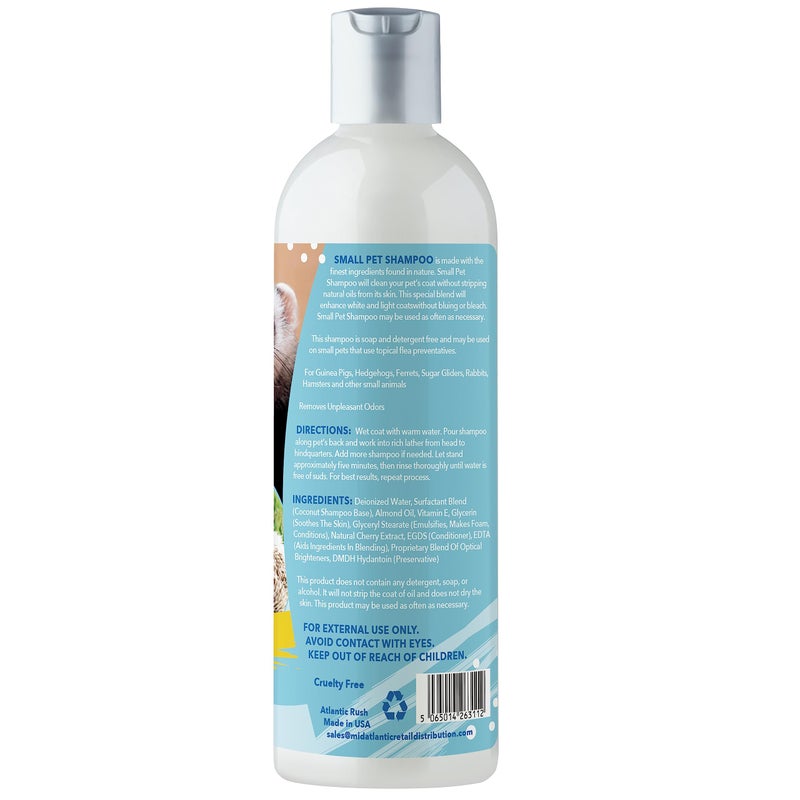 Atlantic Rush Critter Shampoo for Small Pets -Small Animal Fragrance & Detergent Free Shampoo - Sensitive Skin Shampoo for Ferrets, Guinea Pigs, Rabbits, Hedgehogs, Hamsters & Sugar Gliders (8 oz Fragrance Free) - Image 2