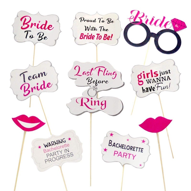 TOYXE Bride to Be Photo Booth Props Set of 10 Pcs - Multicolor - Image 5