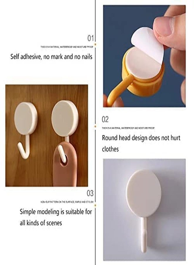 FLORISCA Self Adhesive Wall Hooks Waterproof Adhesive Sticky Round Hooks | Hanging Capacity 2 KG Max | Multipurpose Home Storage (Colorful Hook, Pack of 10 Pcs), Plastic - Image 5