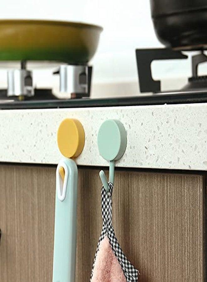 FLORISCA Self Adhesive Wall Hooks Waterproof Adhesive Sticky Round Hooks | Hanging Capacity 2 KG Max | Multipurpose Home Storage (Colorful Hook, Pack of 10 Pcs), Plastic - Image 4