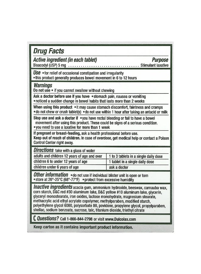 DULCOLAX Dulcolax, Laxative, 50 Comfort Coated Tablets  - Image 2