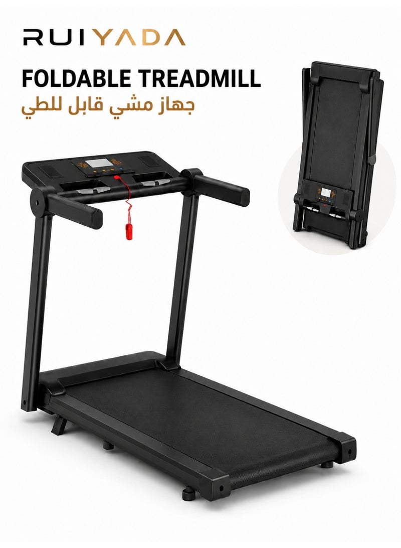 RUIYADA Walking Pad Treadmill with Auto Incline, Foldable Under Desk Walking Pad for Home Small Space, 0.75HP Motor 1-10KM/H, 265LBS Capacity, LED Display Heart Rate Monitor, Compact Treadmill Fits Under Bed - Image 1