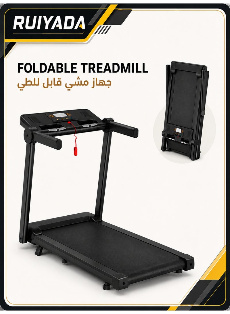 RUIYADA Walking Pad Treadmill with Auto Incline, Foldable Under Desk Walking Pad for Home Small Space, 0.75HP Motor 1-10KM/H, 265LBS Capacity, LED Display Heart Rate Monitor, Compact Treadmill Fits Under Bed - Image 1
