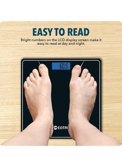 EOTM Professional Digital Body LCD Display Weight Scale Black  - Image 3