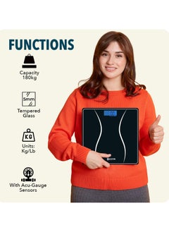 EOTM Professional Digital Body LCD Display Weight Scale Black  - Image 4