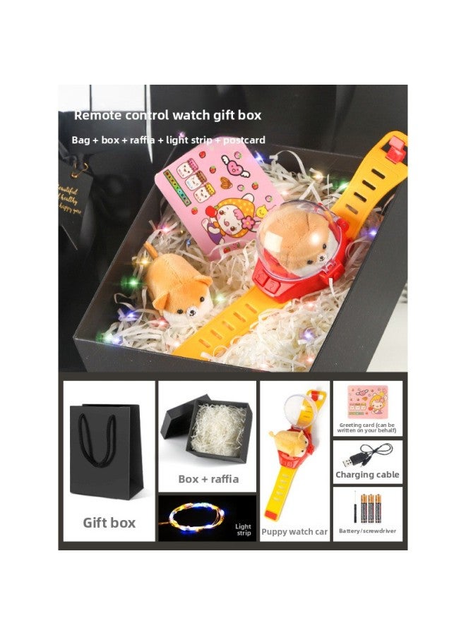 Black Technology Watch Remote Control Car Mini Alloy Racing Boy Electric Children Toy Car Birthday-Colour:【limited Edition Gift Box/gift Bag】 1 Pack (style Can Be Changed)-Proportion:【gift Box⭐Dual Charging Version, Efficient And Smooth Play】 Free Screwdriver + Charging Set - Image 1