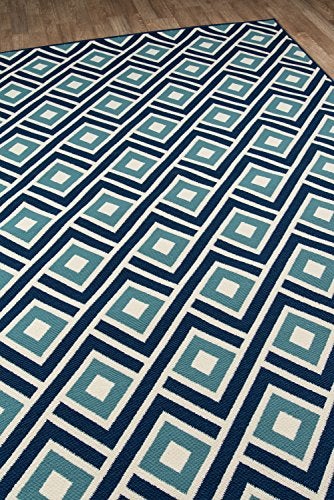 Momeni Rugs , Baja Collection Contemporary Indoor & Outdoor Area Rug, Easy to Clean, UV protected & Fade Resistant, 1'8" x 3'7", Blue - Image 3