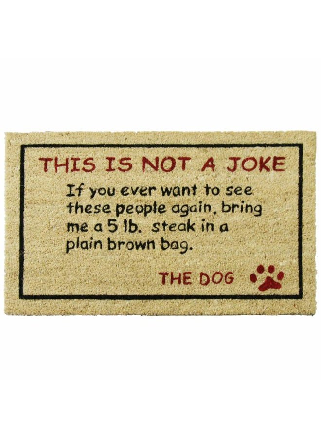 Rubber-Cal 10-106-026 Bring a 5 lbs. Steak Dog Door Mat, 18" x 30" - Image 1