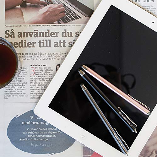 The Friendly Swede Stylus Pen for Touchscreen — 3-Pack 5.5" High Precision Stylus Pen with Replaceable Thin Tips, Elastic Lanyards & Screen Cleaning Cloth - Gold/Silver/Black - Image 5