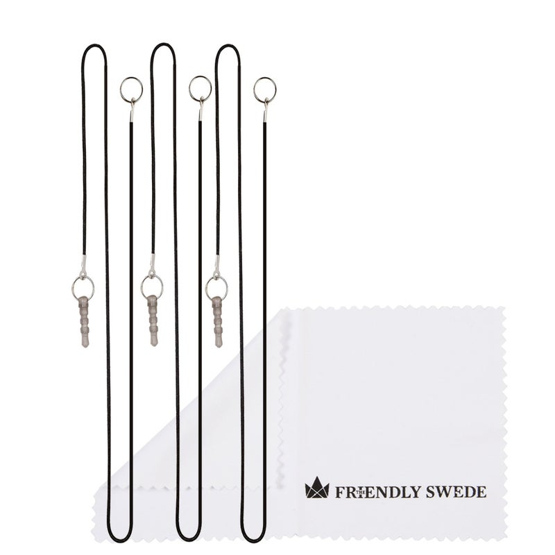 The Friendly Swede Stylus Pen for Touchscreen — 3-Pack 5.5" High Precision Stylus Pen with Replaceable Thin Tips, Elastic Lanyards & Screen Cleaning Cloth - Gold/Silver/Black - Image 4