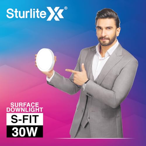 Sturlite S-FIT 30W Round LED Surface Light| 6500k Cool White Color Temperature| 2400 Lumens with CRI Tech for Accurate Color Representation - (Pack of 1) - Image 2
