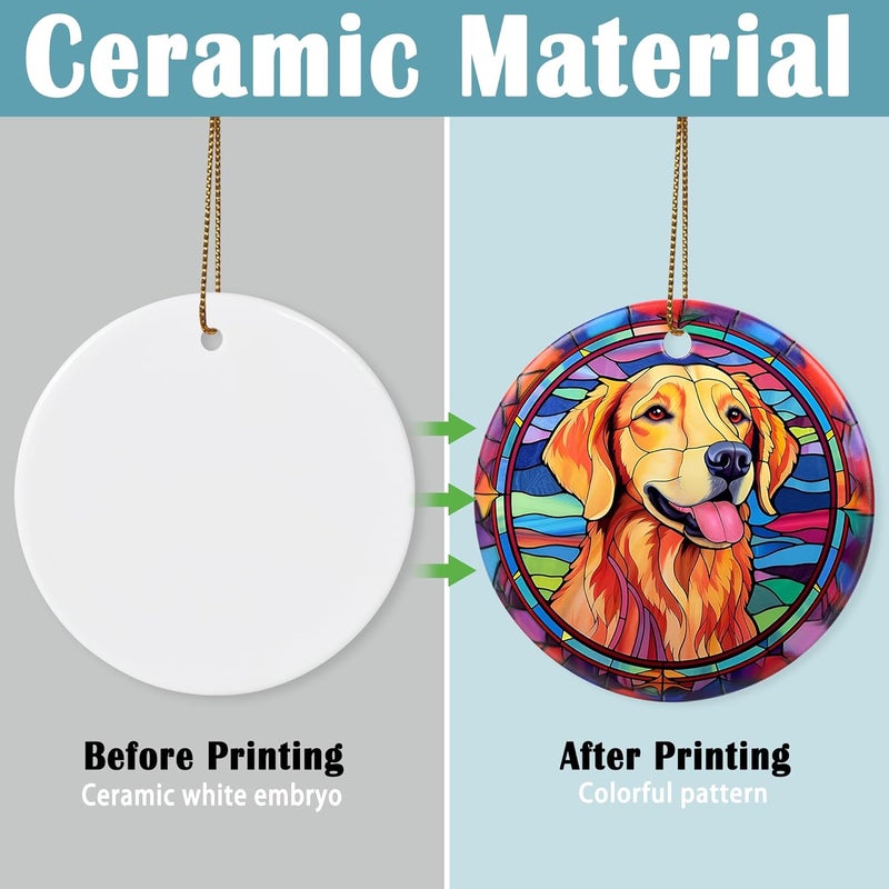 Touber Christmas Ornament, Christmas Decoration, Holiday Present Idea, Heirloom Keepsake, Round Ceramic, Gift Exchange, Gift Idea, Golden Retriever - Image 3