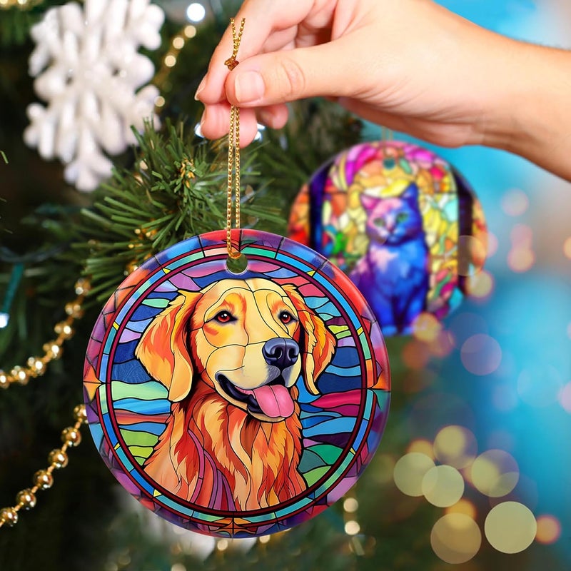 Touber Christmas Ornament, Christmas Decoration, Holiday Present Idea, Heirloom Keepsake, Round Ceramic, Gift Exchange, Gift Idea, Golden Retriever - Image 5