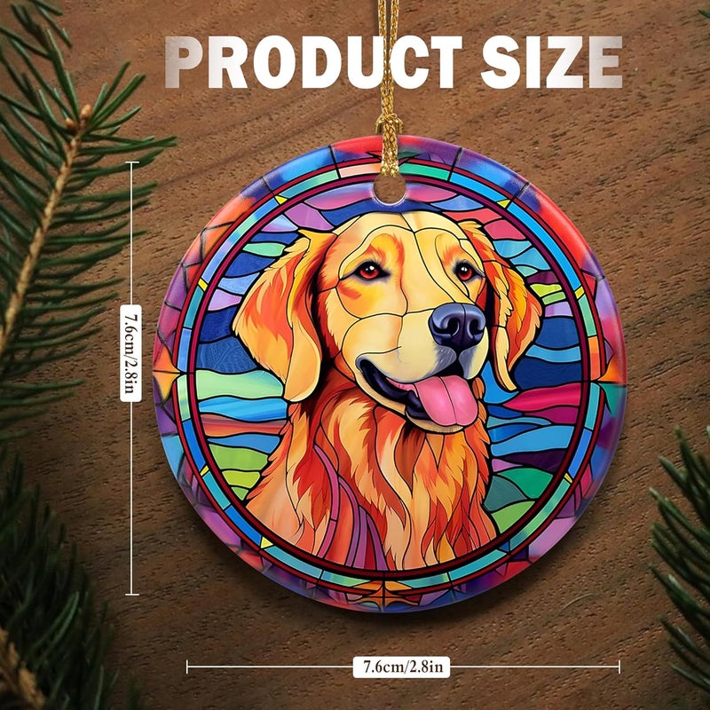 Touber Christmas Ornament, Christmas Decoration, Holiday Present Idea, Heirloom Keepsake, Round Ceramic, Gift Exchange, Gift Idea, Golden Retriever - Image 2