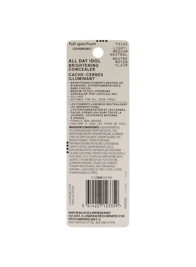 CoverGirl أيدول طوال اليوم، خافي العيوب المضيء، خفيف-متوسط محايد، 0.12 أونصة - Image 2