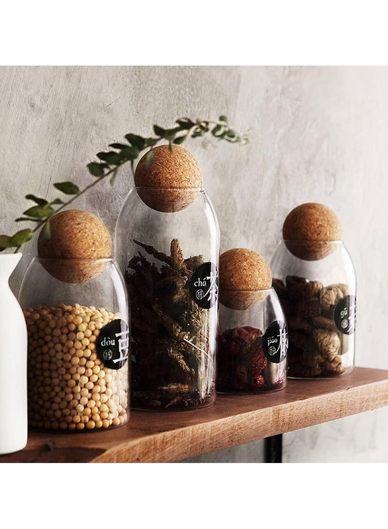 بلومنغ تايم 3 × برطمانات تخزين زجاجية، برطمان زجاجي من البورسليكات، برطمانات توابل مع سدادة من الفلين، للتوابل والسكر والقهوة والبسكويت والحلويات - Image 4