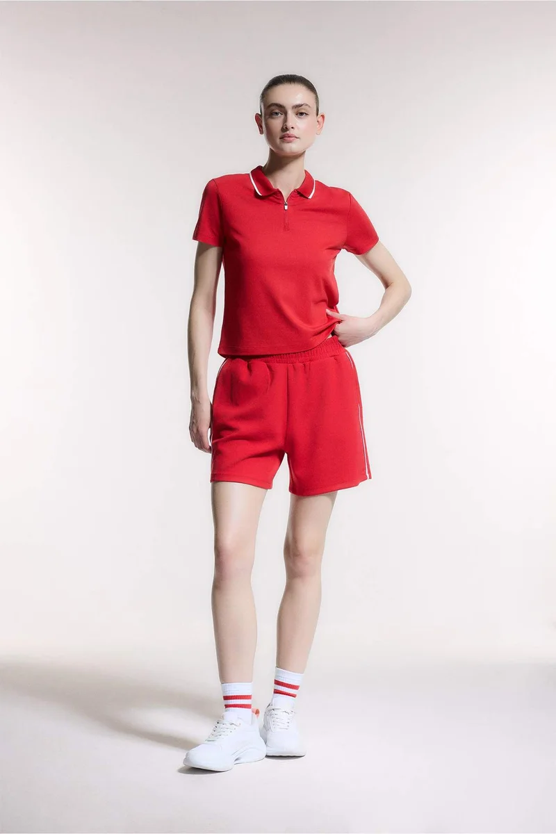DeFacto Standard Fit Polo Neck Sports Basic T-Shirt
