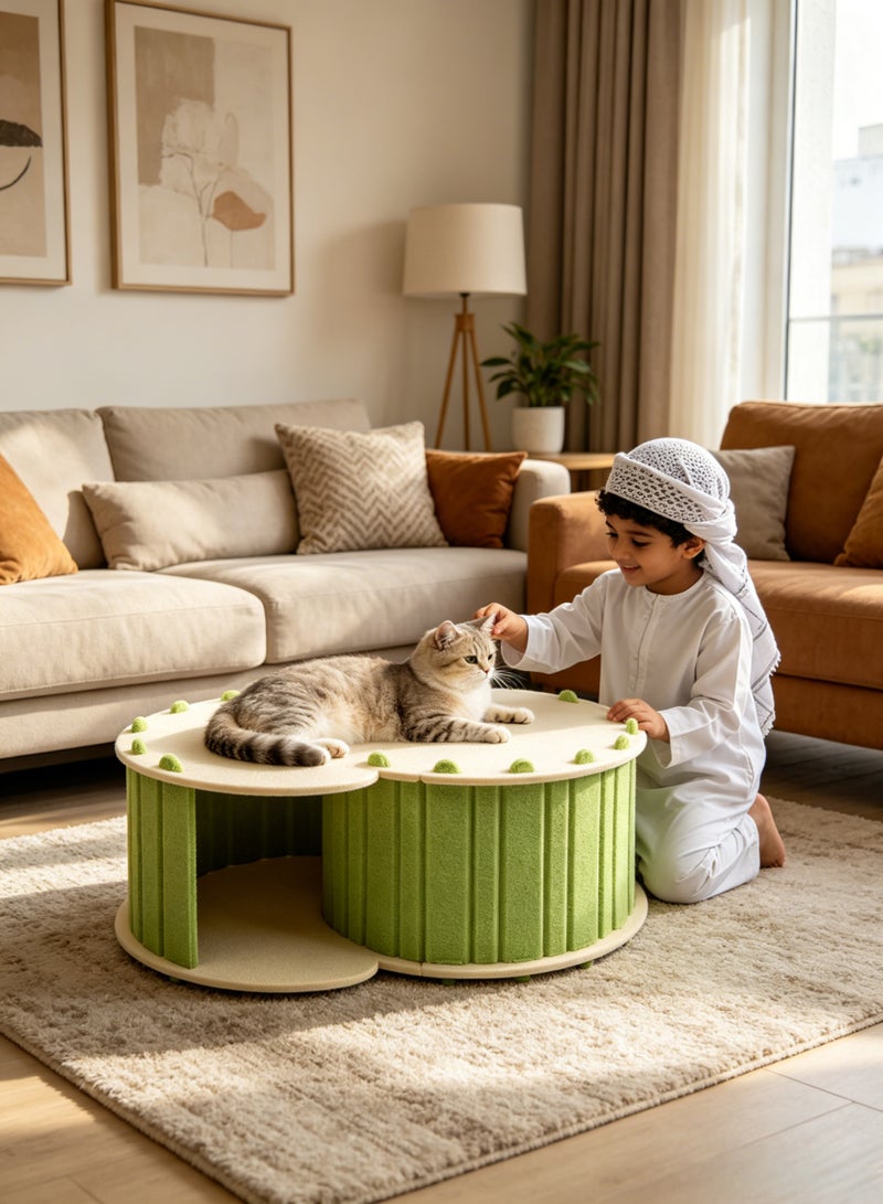 Aimayapet S-Shaped Tunnel Cat Nest Cat Tunnel Bed Felt Foldable Cat House Semi Enclosed Cat Bed Multifunctional Cat Tunne Toy House Detachable Cat Nest Washable Pet Cat Scratching Playing Toy 2 in 1 Cat Nest Pet House Green - Image 3