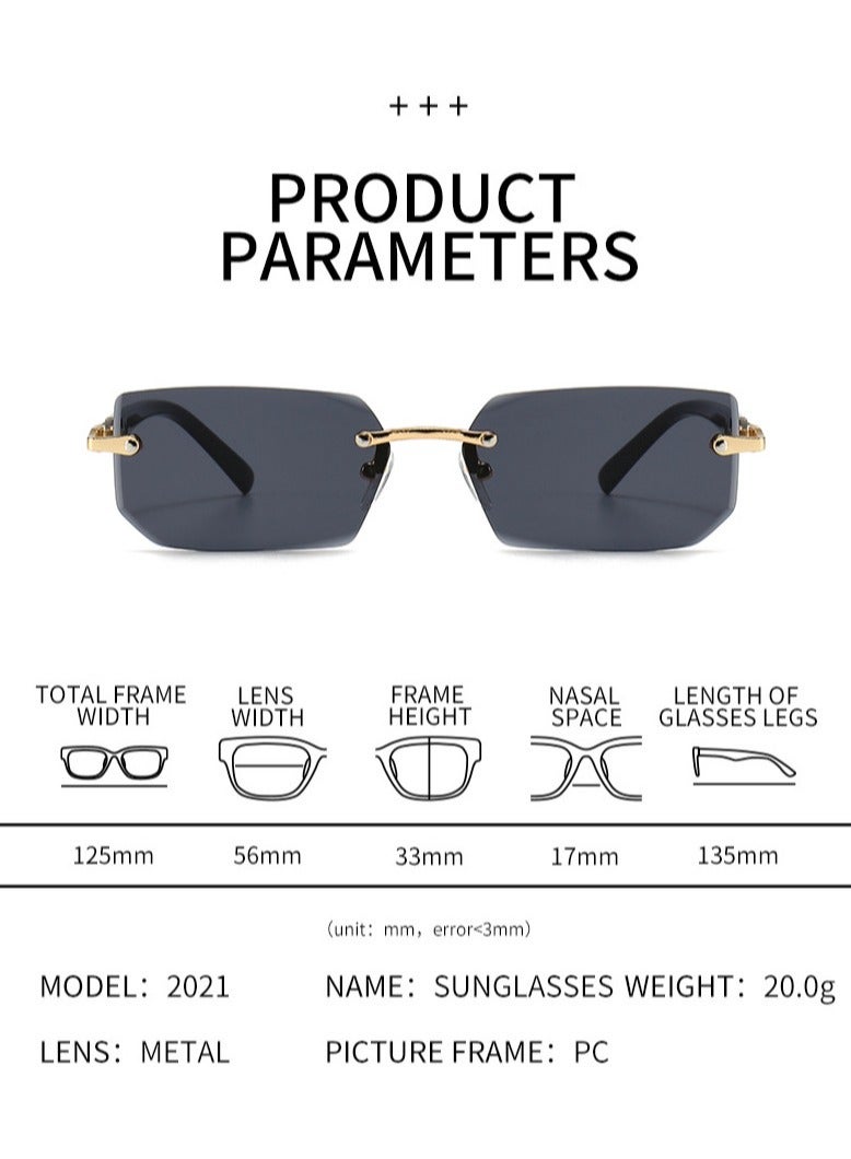 Gasin New Rimless Fashion Trend Sunglasses Personalized Sunglasses UV Protection Unisex - Image 2
