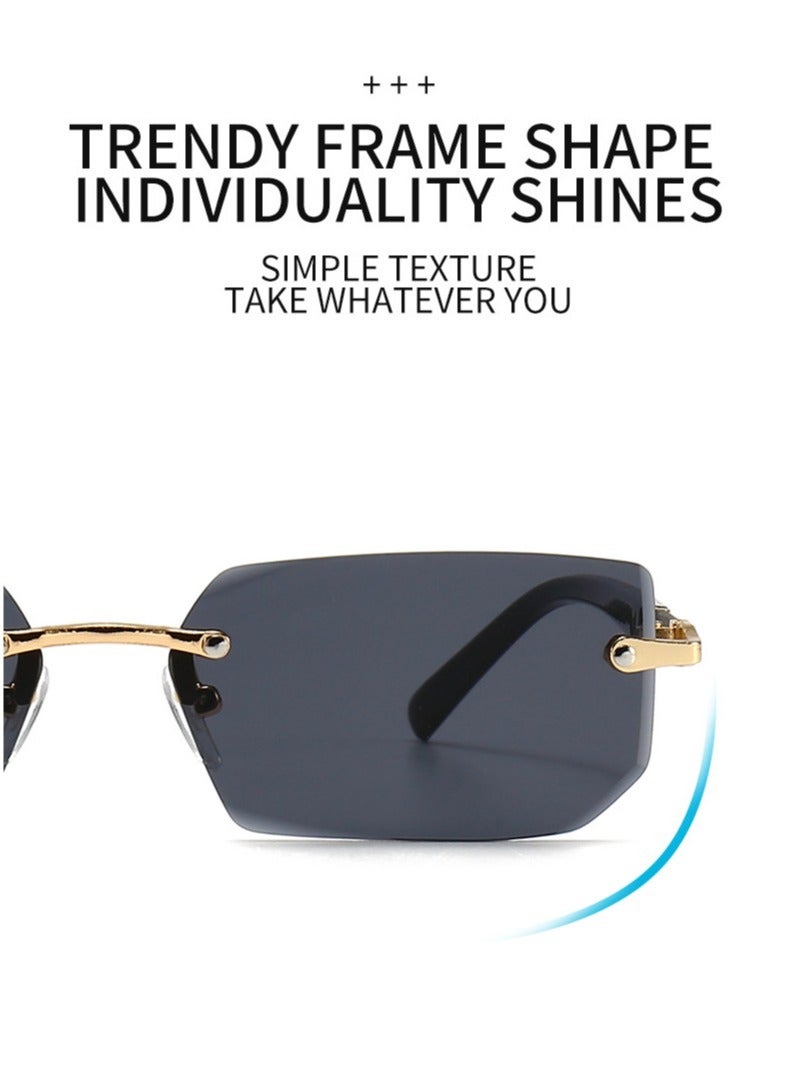 Gasin New Rimless Fashion Trend Sunglasses Personalized Sunglasses UV Protection Unisex - Image 4