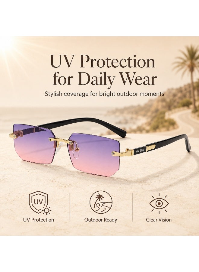Gasin New Rimless Fashion Trend Sunglasses Personalized Sunglasses UV Protection Unisex - Image 2