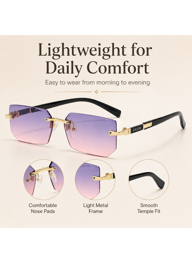 Gasin New Rimless Fashion Trend Sunglasses Personalized Sunglasses UV Protection Unisex - Image 3