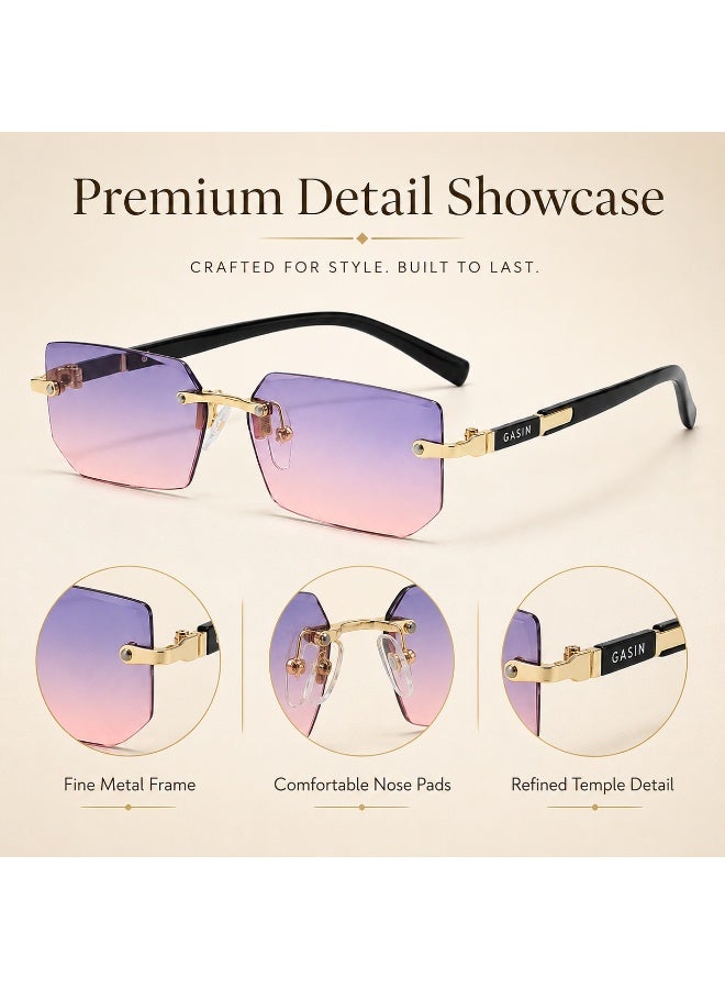 Gasin New Rimless Fashion Trend Sunglasses Personalized Sunglasses UV Protection Unisex - Image 4