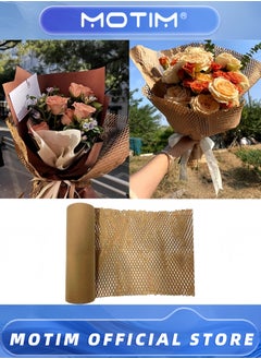 Motim Honeycomb Cushioning Wrap Paper Roll 380mmx50m Eco-friendly Bubble Wrap Expanding Honeycomb Kraft Packing Paper for Gift Packing Moving House Packing  - Image 5