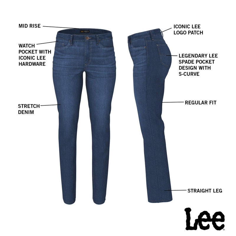 Lee Women's Petite Legendary Mid Rise Straight Leg Jean Seattle 6 Petite - Image 3