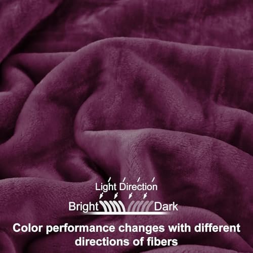 JYK Fleece Plush Blanket King Size 85'' x 95'' - Premium Silky Flannel Fleece Blanket 4.4 LB, Lightweight and Fluffy Cozy Plush Comfy Large Blankets for Couch Sofa Bedroom, Purple - Image 3