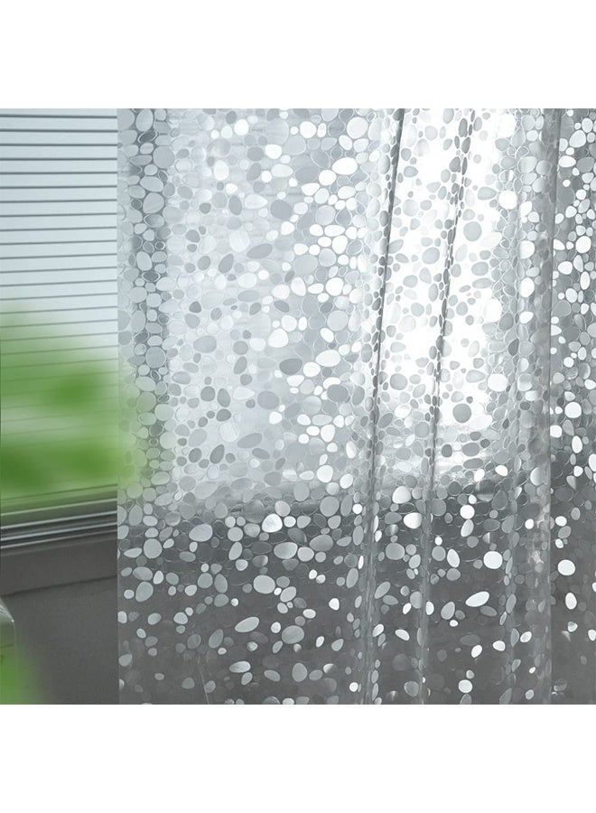 EVA Clear Shower Curtain Liner, Pebble Pattern 72x72 Inch LightWeight Plastic Bathroom Shower Showroom Inner Curtain with Rustproof Metal Grommets and Weighted Magnets - Image 1