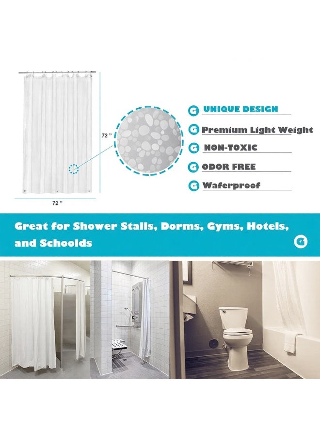 EVA Clear Shower Curtain Liner, Pebble Pattern 72x72 Inch LightWeight Plastic Bathroom Shower Showroom Inner Curtain with Rustproof Metal Grommets and Weighted Magnets - Image 3