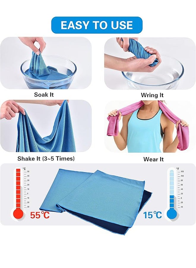 Cooling Towels - 4 Pack Cooling Towels (40" x 12"), Neck And Face Cooling Towels, Microfiber Soft Breathable Cooling Towels For Hot Weather - Image 3
