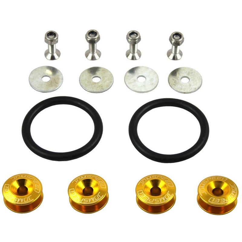 JDMSPEED Gold Universal CNC Billet Bumper Trunk Quick Release Fastener Kit - Image 1