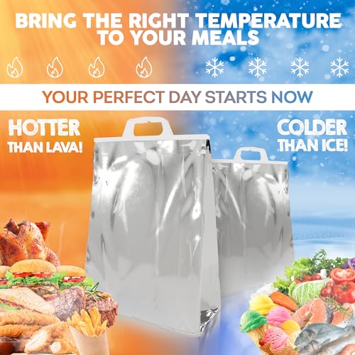 APQ Supply Insulated Shipping Bags for Food, 13 x 19 Inch. 5 Pack of Aluminum Foil Insulated Thermal Bags for Hot and Cold Food. Reusable Thermal Lunch Bag with Needle-Punched Cotton Inner Layer - Image 3