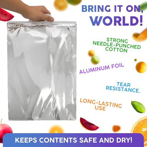 APQ Supply Insulated Shipping Bags for Food, 13 x 19 Inch. 5 Pack of Aluminum Foil Insulated Thermal Bags for Hot and Cold Food. Reusable Thermal Lunch Bag with Needle-Punched Cotton Inner Layer - Image 4