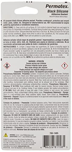 Permatex 81158-12PK Black Silicone Adhesive Sealant, 3 oz. Tube (Pack of 12) - Image 2