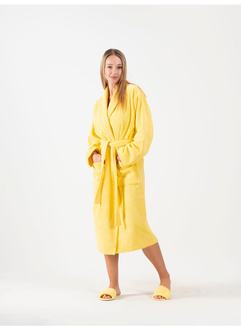 Ender Home Bathrobe Shalyaka Model Two Pockets Belted Cotton Boucle Bathrobe  - Image 3