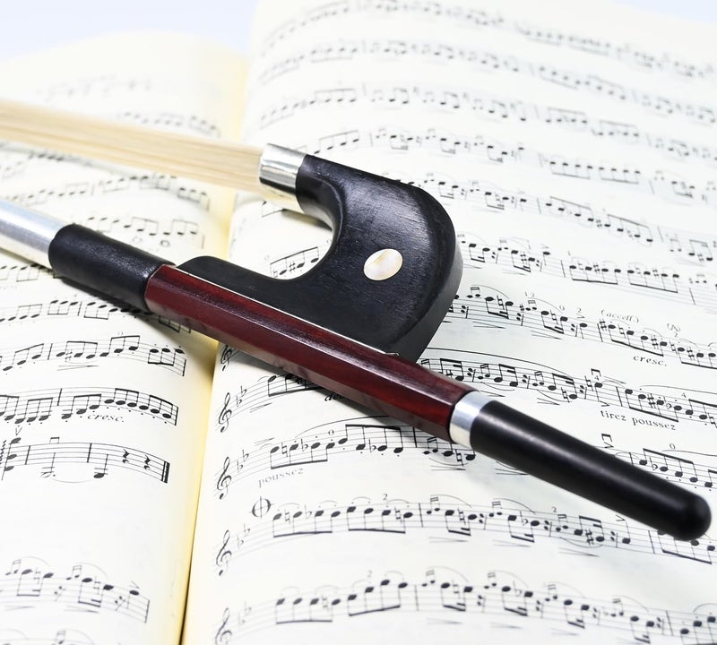 VINGOBOW Upright Double Bass Bow 3/4 Size German Model Natural Horsehair 300BG 74 cm Brazilwood Stick Ebony Frog Warm Tone Natural Horse Hair Straight Stick Smooth Tuner Easy Rosin - Image 5
