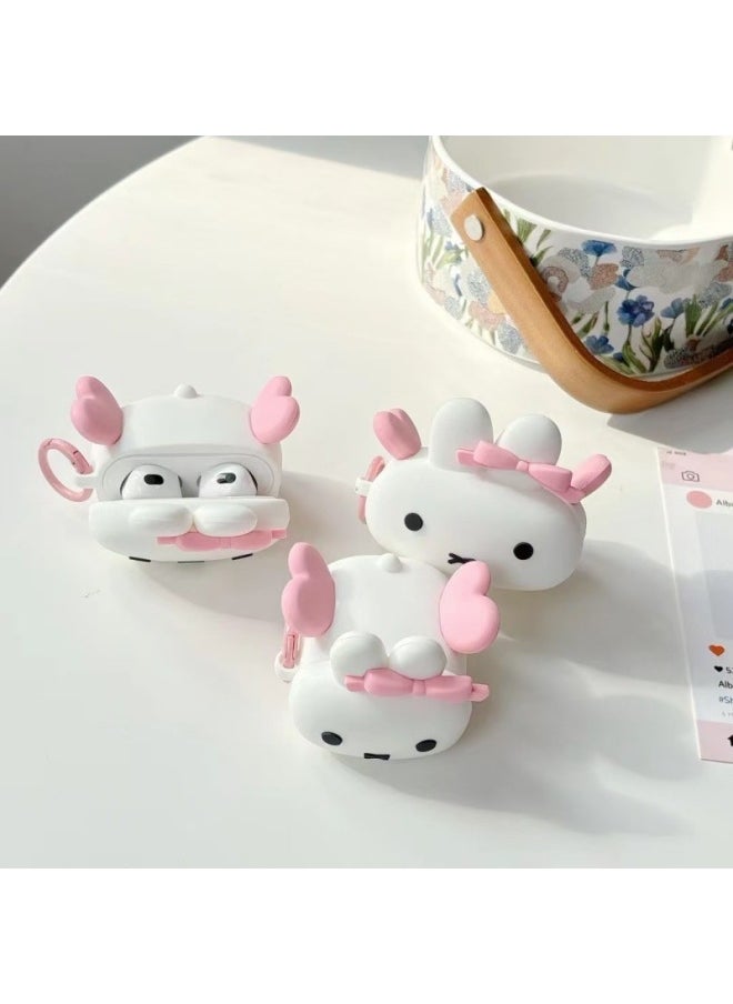 Generic - Creative Cartoon Wings Miffy Rabbit For Apple AirPods1/2 Bluetooth Headset Pro Protective Cover 3/4 For Silicone-Color:Wings Miffy Rabbit-Applicable Models:Airpods 4th Generation - Image 1