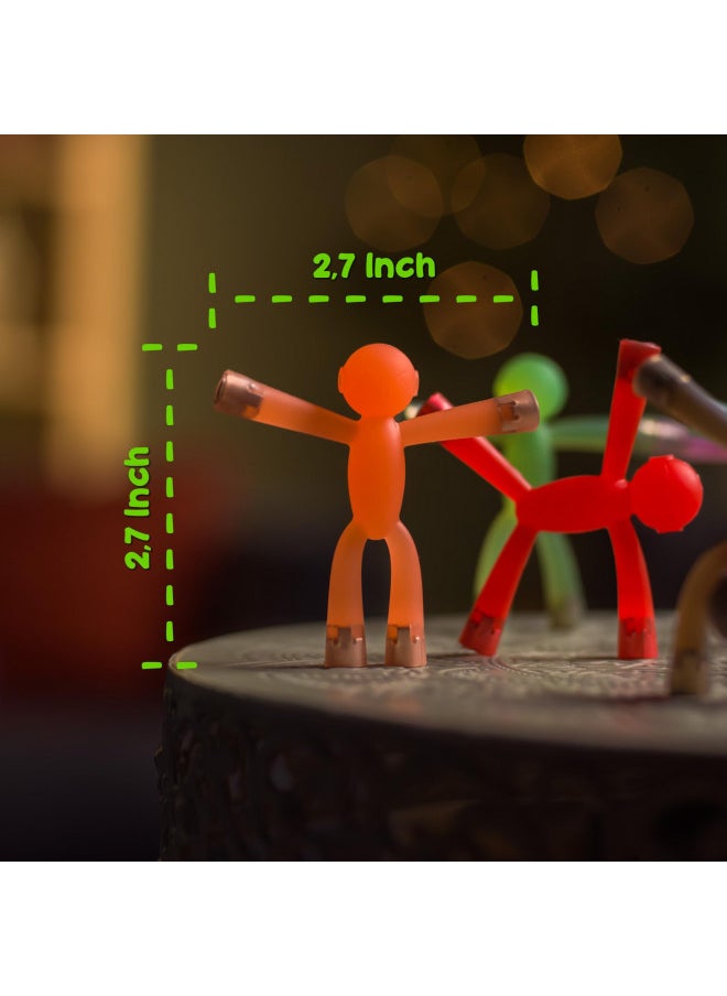 Boxgear - Boxgear 10 Pcs Mini Man Magnetic Toy, Translucent Novelty Toys, Rubber Magnet Men Toy Fridge Magnets Humanoid Magnetic Toy Kids Travel Toys (Multicolor) - Image 1