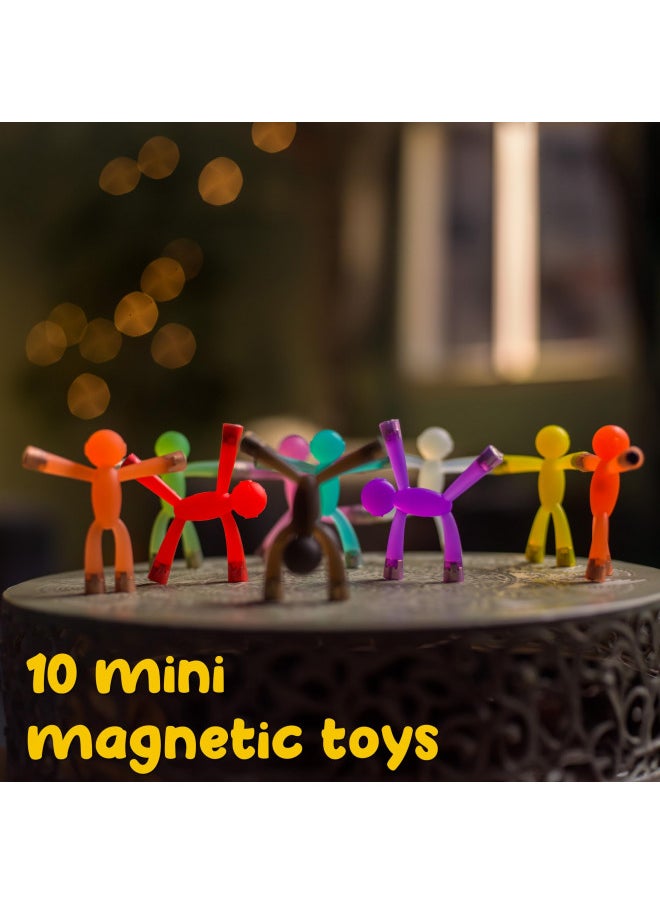 Boxgear - Boxgear 10 Pcs Mini Man Magnetic Toy, Translucent Novelty Toys, Rubber Magnet Men Toy Fridge Magnets Humanoid Magnetic Toy Kids Travel Toys (Multicolor) - Image 1