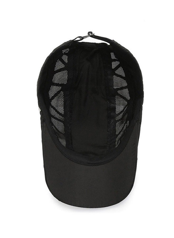 NIBEMINENT Baseball Cap for Men Mesh Flat Berets Newsboy Hat Quick-Drying Breathable Trucker Adjustable Sports Golf Hats Black  - Image 4