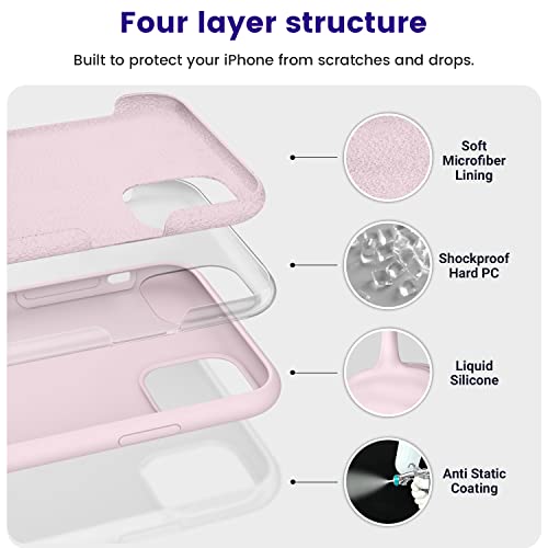 OTOFLY Compatible with iPhone 11 Pro Max Case for Women,Soft Silicone Designed [Military Grade Drop Protection] Shockproof Protective Phone Case Slim Thin Cover 6.5 inch,Ice Pink - Image 2