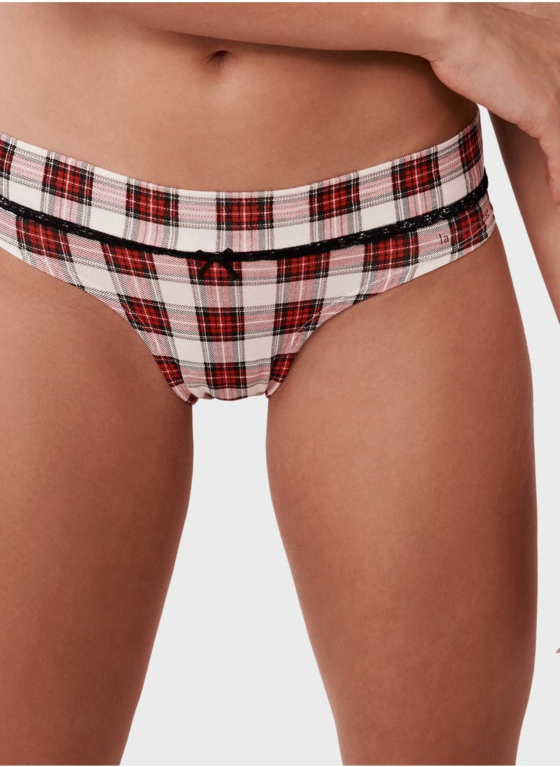 La Vie en Rose - High Leg Lace Detail Bikini Bottom - Image 1